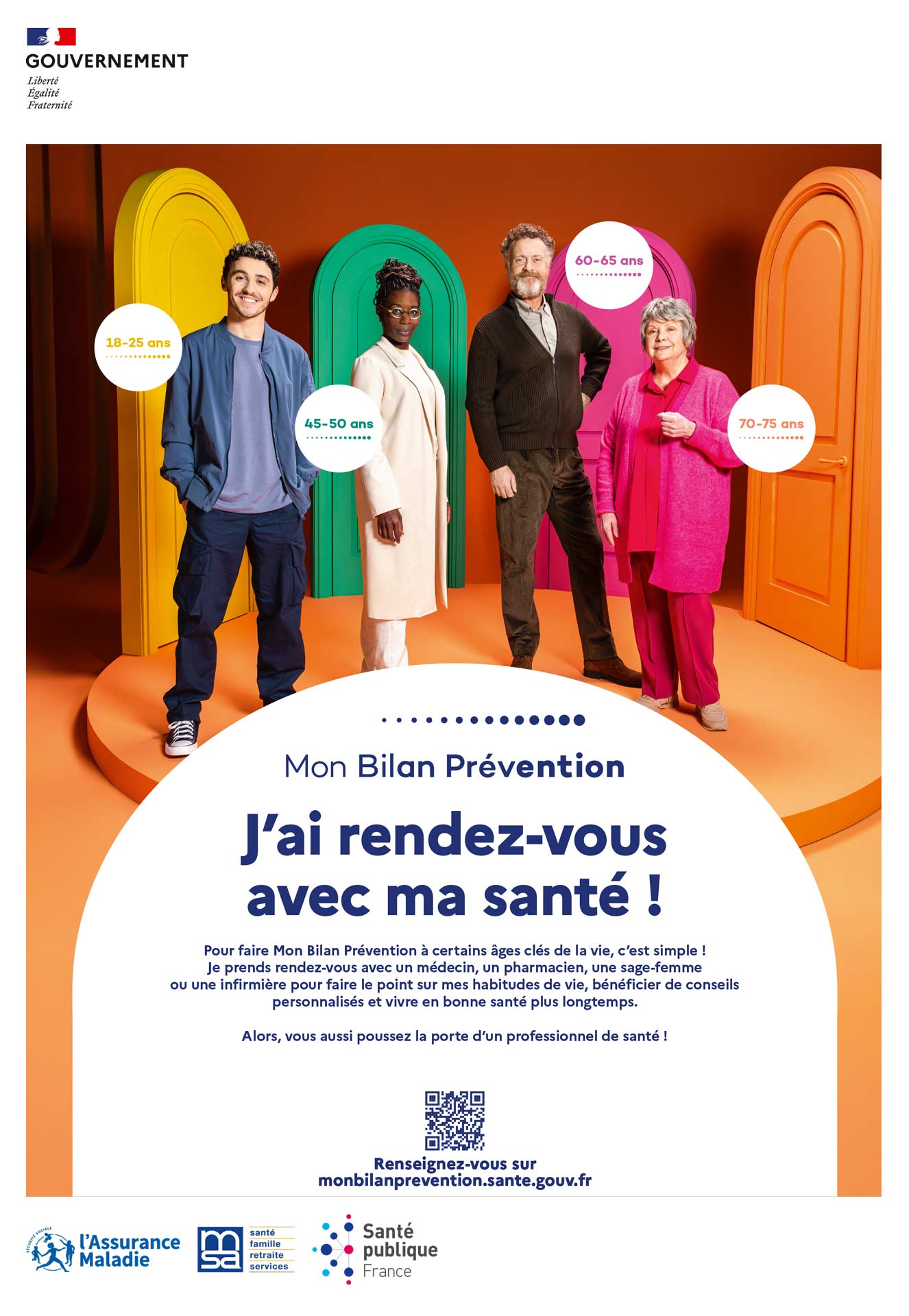 affiche "Mon bilan Prévention" soutenu par la MSP Villeneuve les angles